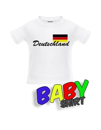 DEUTSCHLAND FAN T-SHIRT – DEUTSCHLAND FLAGGE – BABY – WEISS – T-SHIRT by Jayess-Baby Gr. 56/62