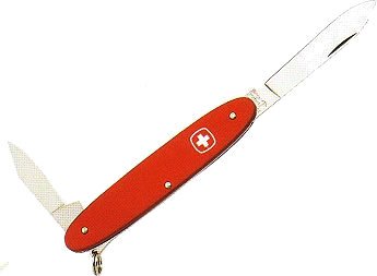 Wenger Original Schweizer Taschenmesser Eloxy 01 mit Ring 2-teilig, rot