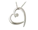 Open Heart Diamond Slide Pendant in Streling Silver