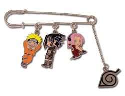 Naruto: Safety Metal Pin - Team 7 (Naruto Sasuke Sakura)
