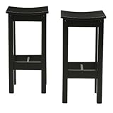 30' Antique Black Backless Stool - Set of 2