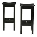 30" Antique Black Backless Stool - Set of 2