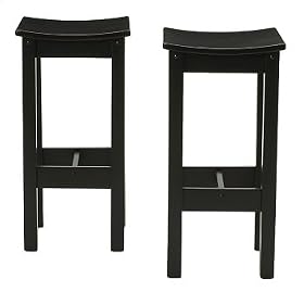 Click here to buy 30" Antique Black Backless Stool - Set of 2 .