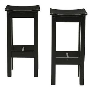 30" Antique Black Backless Stool - Set of 2 