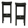 30" Antique Black Backless Stool - Set of 2