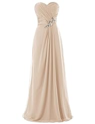 Sweetheart Chiffon Crystal Pleated Beaded Crystals Evening Dress/Bridesmaid Dress/Prom Dress 