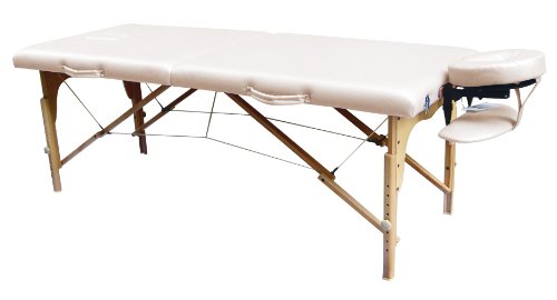 Sivan Health and Fitness Salon Size Portable Massage Table Total Kit, Beige