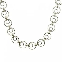Solid Sterling Silver Circle of Love Necklace 16 Inch