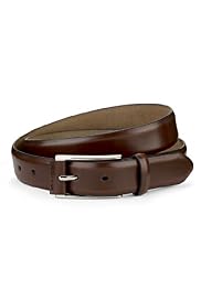 Coated Leather Rectangular Tab Buckle Belt