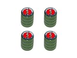 National Guard - Army Military - Tire Rim Wheel Valve Stem Caps - Green