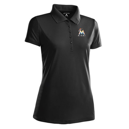 Miami Marlins Womens Pique Xtra Lite Polo Shirt (Team Color) - X-Large