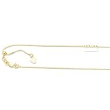 10k Yellow Gold Adjustable Box Chain Necklace - 22 Inch