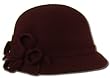 Womens Vintage Style 100% Wool Cloche Bucket Winter Hat with Ribbon Flower Accent ( 6 Colors )