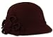 Womens Bernadette Vintage Style 100% Wool Cloche Bucket Winter Hat with Flower Accent