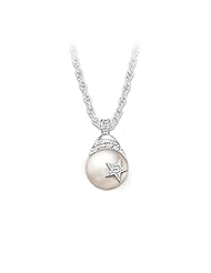 My Daughter, Shining Star: Diamond And Cultured Pearl Pendant Necklace by The Bradford Exchange