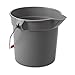 Rubbermaid Commercial Products Brute Heavy-Duty Round Bucket, 10-Quart/2.5 Gallon, Gray, Corrosive-Resistant Pail with Handle for Professional/Janitorial Cleaning and Material Transport, Pack of 12