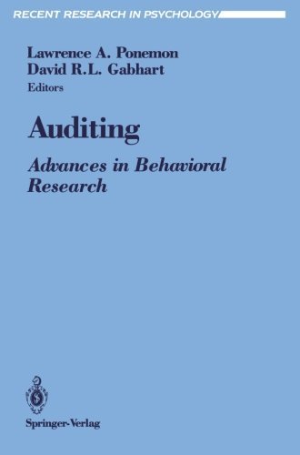 Auditing: Advances in Behavioral Research (Recent Research in Psychology)