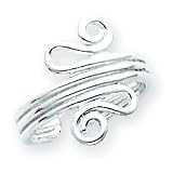 Sterling Silver Polished Scroll Toe Ring
