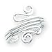 Sterling Silver Polished Scroll Toe Ring