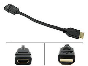 HDMI Cable male to female 28AWG Port Saver - 8 inches Gold-Plated