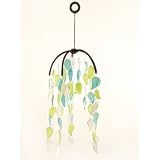 Dome Leaf Windchime Turquoise/Lime/Frosted White