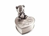 Personalized Baby's First Tooth Teddy Bear Heart Box with Free Engraving & Shipping