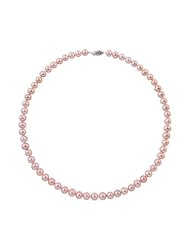 5.5-6mm 16 Inch Pink Freshwater Pearl Necklace "AA" 14K White Gold, Free Shipping and Gift Box