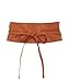 KRISP Womens Soft Faux Leather Self Tie Wrap Around Obi Waist Band Cinch Belt (TAN)