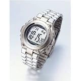 Men's 4 Alarm Silver Tone Talking Digital Watch and Date with Round Face