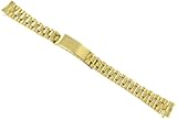 13mm Curved End Speidel Deployment Buckle Gold Tone Semi-Solid Link Stainless Steel Watch Band 3114/17