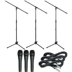 Audio-Technica M8000 Dynamic Mic with Stand and Cable 3 Pack (Standard)