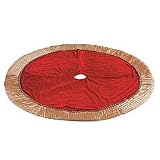 Red Velvet Christmas Tree Skirt With Red Trim - Improvements