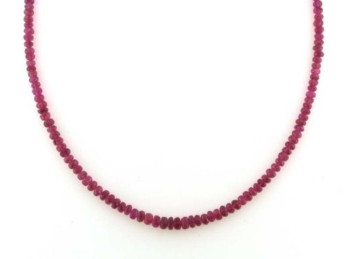 14k Yellow Gold 2.5-4mm Faceted Tourmaline Beaded Necklace, 17.5