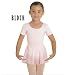 Kinder Ballettanzug aus Baumwolle, ROSA, Kurzarm, mit langem Voile-Röckchen, 6-7 Jahre