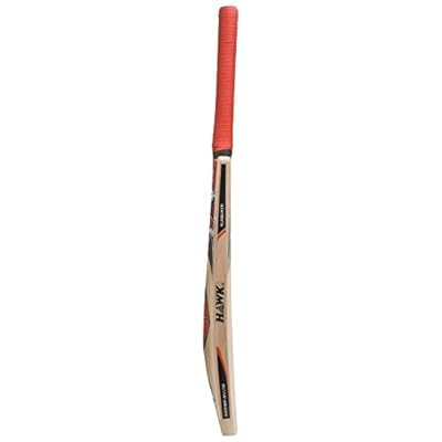 HAWK Run maker Men's Kashmir-Willow Cricket Bat Full Size Red