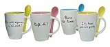COFFRET 4 MUGS & CUILLERES INTEGREES
