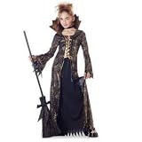 Child Large (10-12) - Black/Gold Scary Spiderella Costume
