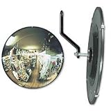 Round 160° Convex Security Mirror, Adjustable Angle, 12