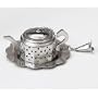 Teapot Tea Infuser w/ Caddy, Chrome