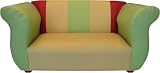 Product details for Fancy Kids Sofa by Fantasy Furniture - Yellow in Fun Stripes Leather