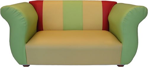 Toys: Fancy Kids Sofa by Fantasy Furniture   Yellow in Fun Stripes Leather