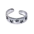Nickel Free .925 Sterling Silver Antique Finish Toering Star Toe Ring