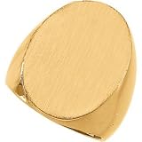 14K White Gold Men's Signet Ring With Brush Finished Top