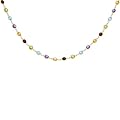 14k Gold Multi-Color Gemstone 18 in. Necklace, w/ Brilliant Cut Amethyst, Citrine, Garnet, Peridot, & Blue Topaz Stones