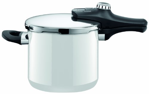 Silit Sicomatic 8607173511 Pentola a pressione econtrol da 6.5 l, senza inserto, colore: Bianco polare
