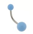 Neon Acrylic Belly Ring - Light Blue - 14G - SM Ball 5MM - LG Ball 8MM - 12MM L - Sold Individually