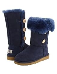 Shoes: UGG Big Kids Bailey Button Triplet Boot Navy Blue Size 4 - Deckers Outdoor Corporation