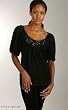 Hannah Jo Scoop Neck w/Puffed Sleeves Black Shirt