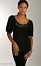 Hannah Jo Scoop Neck w/Puffed Sleeves Black Shirt