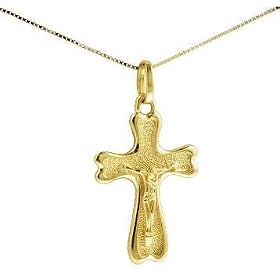 small solid orthodox style gold crucifix cross (14K gold) by Adylon